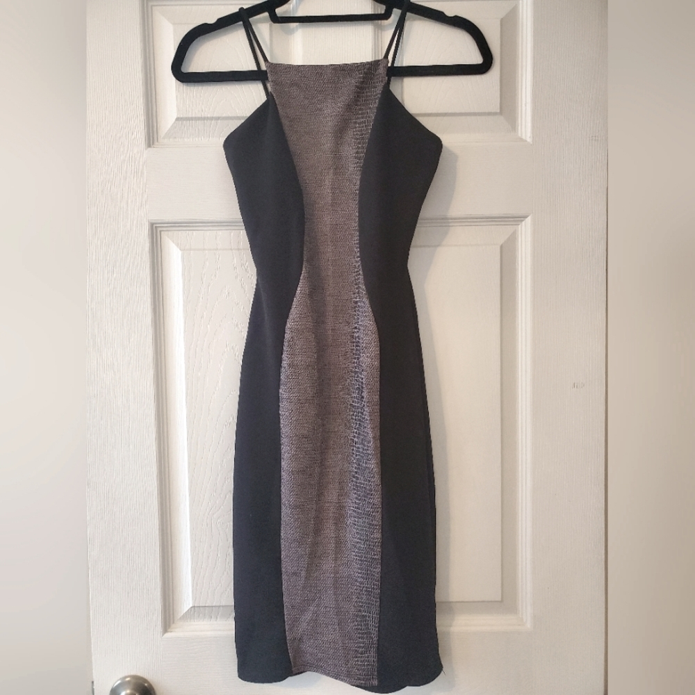 Black snake skin dress